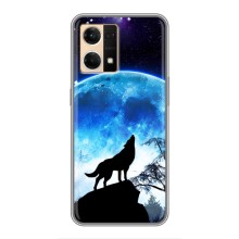 Захисні чохли для OPPO Reno7 4G (AlphaPrint) (ХІТ продаж) ВОВК (Вовк на місяць)