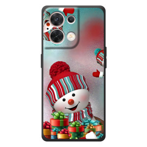 Чехлы на Новый Год OPPO Reno 8 5G – Снеговик в шапке