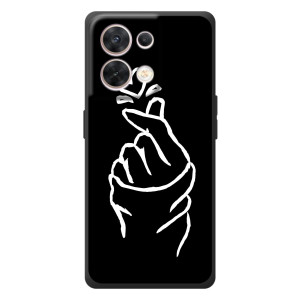 Чехлы (Знак сердечка) на OPPO Reno 8 5G – Сердце на черном
