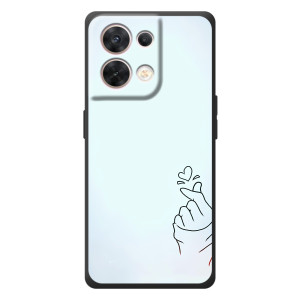 Чехлы (Знак сердечка) на OPPO Reno 8 5G – Сердце на голубом