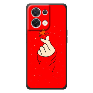 Чехлы (Знак сердечка) на OPPO Reno 8 5G – Сердце на красном