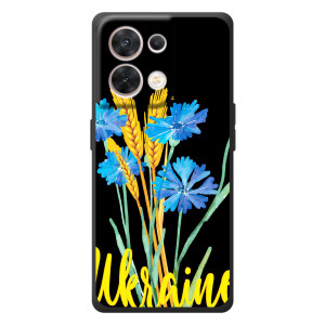 Чехол на OPPO Reno 8 5G Украинский дизайн (Ukraine в цветочках)