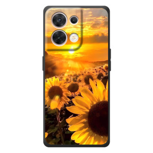 Чехол с Цветами для OPPO Reno 8 5G (поле подсолнухов)