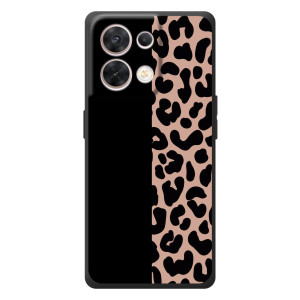 Чехол с леопардовым принтом на OPPO Reno 8 5G (Леопардовый фон)