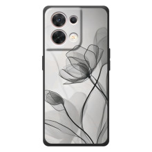 Чехол с цветочным принтом на 

ОПО Reno 8 5G 
 – Черные цветы