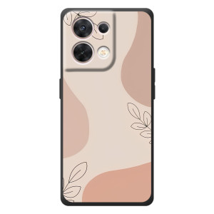 Чехол цветочный дизайн для OPPO Reno 8 5G (Коричневый фон)