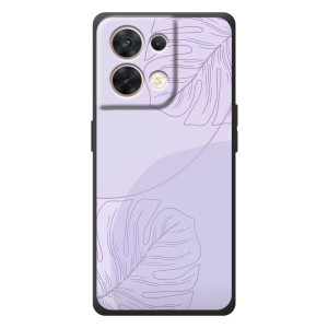 Чехол цветочный дизайн для OPPO Reno 8 5G (Монстера фиолетовая)