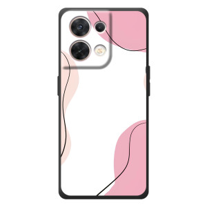 Чехол цветочный дизайн для OPPO Reno 8 5G (Розовый фон)