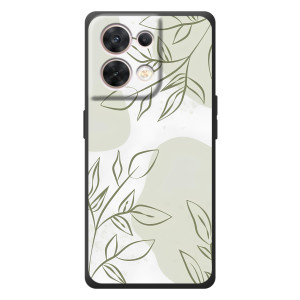 Чехол цветочный дизайн для OPPO Reno 8 5G (Зелёный дизайн)
