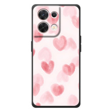 Чехол с розовым рисунком для OPPO Reno 8 5G – Розовые сердечки