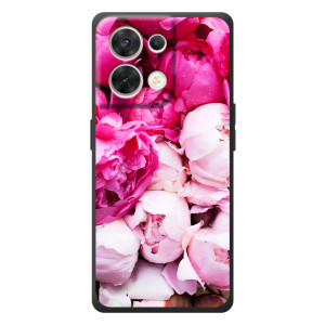 Силиконовый бампер с принтом (цветочки) на ОПО Reno 8 5G – Пионы