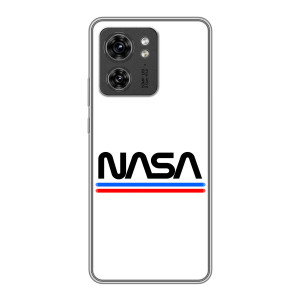 Силіконовый бампер з принтом "Наса" на OPPO Reno 8 Pro 5G – NASA на білому тлі