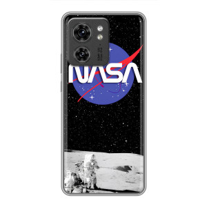 Силіконовый бампер з принтом "Наса" на OPPO Reno 8 Pro 5G – Nasa на місяці