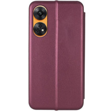 Кожаный чехол-книжка Classy для Oppo Reno 8 T 4G – Бордовый