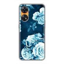 Чехлы (ART) Цветы на Oppo Reno 8T (VPrint) (Голубые Бутоны)