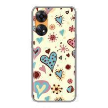 Чехлы для любимой на Оппо Рено 8Т (VPrint) (Сердечки)