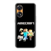 Чехол Майнкрафт на Oppo Reno 8T (AlphaPrint) Minecraft (герои Minecraft)
