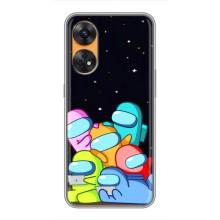 Чехол Амонг Ас для Oppo Reno 8T (AlphaPrint) (Скины в космосе)