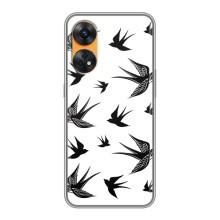 Чехол с птицами на Oppo Reno 8T (VPrint) (Ласточки)