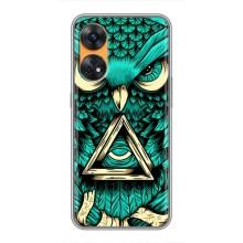 Чехол с птицами на Oppo Reno 8T (VPrint) (Сова с глазом)