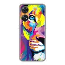 Чехол со Львом для Oppo Reno 8T (VPrint) (Яркий Лев)
