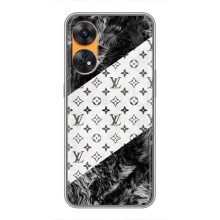 Чехол Стиль Louis Vuitton на Oppo Reno 8T (LV на белом)