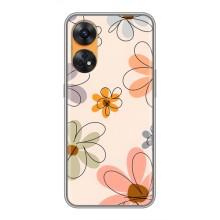 Чохол з квітковим принтом на OPPO Reno 8Т (Кольорові квіти)