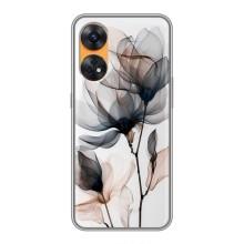 Чохол з квітковим принтом на OPPO Reno 8Т (Квіти на білому)