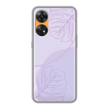 Чехол цветочный дизайн для Oppo Reno 8T – Монстера фиолетовая