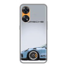 Чехол с авто Порше для Oppo Reno 8T – Голубой Порше