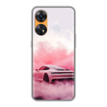 Чехол с авто Порше для Oppo Reno 8T – Розовый Порше