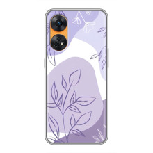 Силиконовый чехол с принтом в цветах на Oppo Reno 8T – Фиолетовый дизайн