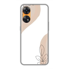 Силиконовый чехол с принтом в цветах на Oppo Reno 8T – Нюдовый дизайн