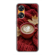 Чехол с уникальным дизайном «Осень с кофе» для Oppo Reno 8T – Кофе на пледе