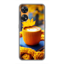 Чехол с уникальным дизайном «Осень с кофе» для Oppo Reno 8T – Кофе с жёлтым