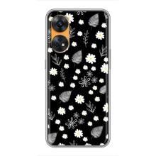 Чехлы с тематикой "ЦВЕТЫ" на Oppo Reno 8T (цветение на чорном)