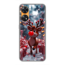 Яскравий чохол для Oppo Reno 8T з Зимові Оленята (Олень серед подарунків)