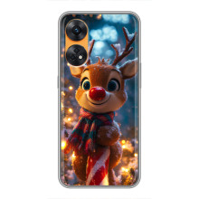 Яскравий чохол для Oppo Reno 8T з Зимові Оленята (Олень з шарфом)