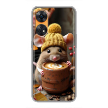 Печатный чехол «Зверята с кофе» для Oppo Reno 8T – Медведь с кофе