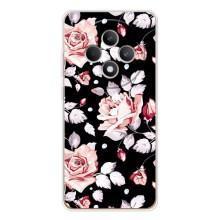 Чехлы с Цветами для OPPO Reno12 F (VPrint) (Цветочки на черном)