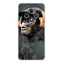 Чохол з Мавпами OPPO Reno12 F - (AlphaPrint) (В навушниках)