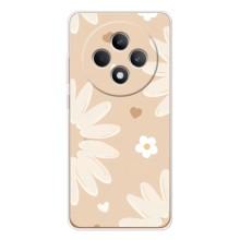 Чехол с цветочным принтом на Рено 12 Ф (Бежевые цветы)