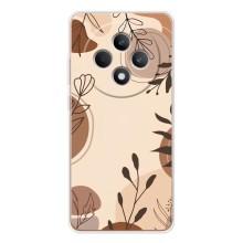 Чехол с цветочным принтом на Рено 12 Ф (Коричневые цветы)