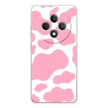 Чехол с принтом коровы на Рено 12 Ф (Розовый принт)