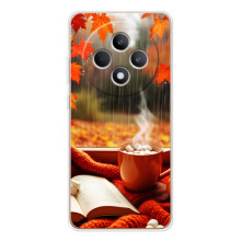 Чехол с уникальным дизайном «Осень с кофе» для OPPO Reno12 F – Кофе и дождь