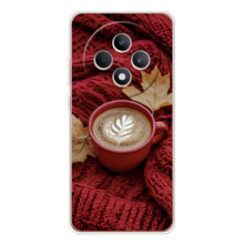 Чехол с уникальным дизайном «Осень с кофе» для OPPO Reno12 F – Кофе на пледе