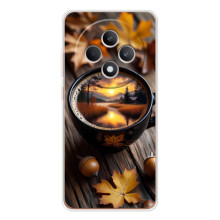 Чехол с уникальным дизайном «Осень с кофе» для OPPO Reno12 F – Тёмный кофе