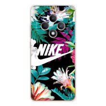 Силіконовый Чохол на OPPO Reno12 F з картинкою НАЙК (Квітковий Nike)