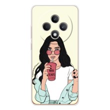 Силіконовый Чохол на OPPO Reno12 F з картинкой Модных девушек (З напоєм)