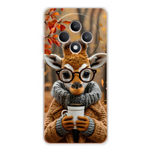 Друкований чохол 'Звірята з кавою' для OPPO Reno12 F – Жираф з кавою